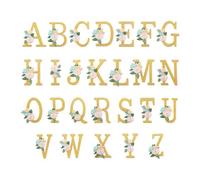 26 piezas de letras bordadas de flores para planchar en tela, apliques adhesivos para ropa, bolsa de ropa, adornos de costura, manualidades, correo de costura
