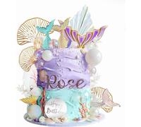 26 Piezas De Tartas Falsas Escenográficas Ya Preparadas, Sirena Para Tartas, Adornos Para Tartas, Decoración De Tartas De Cumpleaños, Fiesta Temática De Sirenas