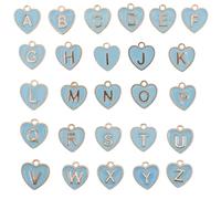 26 Piezas Dijes de Letras del Alfabeto, Doble Cara Azul | Aleación Esmalte, Acabado Brillante, para Collares y Pulseras, Adecuado para Personalizar Nombres