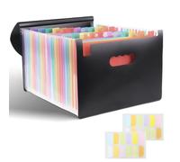 26 Pockets Folder Documents A4, 32.7x23.6cm Extensible Accordion File Folder, Expanding Portable Accordion Documents, para la Escuela, el Hogar y la Oficina Documentos con 2 Etiquetas de Colores