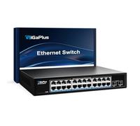 26 Port 2.5Gb Unmanaged Ethernet Switch with 24* 2.5G Base-T Ports, 2* 10G SFP+ Ports. GiGaPlus 2.5Gbps Network Switch for 2.5Gbps NAS/PC, WiFi6 Router, Wireless Ap. Fanless Design, Plug and Play