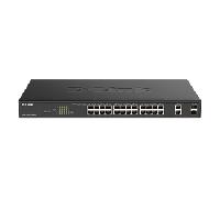 Conmutador gestionado Smart+ D-Link DGS-1100-26MPV2 [24 Gigabit Ethernet PoE máx., 2 GbE/SFP combinados]