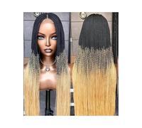 26 pulgadas Micro Twist trenzado peluca frontal de encaje peluca de encaje de caja de encaje añade volumen al cabello (T1B 613)