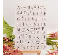 26 Sellos de Alphabet Clear Cards Silicone con sentimientos Capital minsculas 26 letras Sellos de sello transparente para tarjetas navideas Decorac