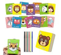 26 Tarjetas Didácticas Del Alfabeto Abc Con Máscaras De Animales, 2025 Nuevas Tarjetas Gigantes Con Máscaras Del Alfabeto Coloridas, Juegos Educativos Interactivos, Aprende Letras