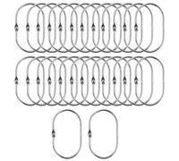 26 Unidades (3,5 cm) Anillos de Cortina de Ducha Plateados, Anillas para Cortinas, Ganchos ovalados para Cortina de Ducha, Anillos inoxidables para Cortinas Ducha, baños, Barras de Cortina de Ducha
