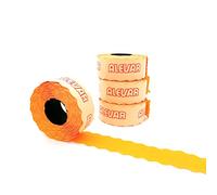 26 x 12 blíster 10 rollos etiquetas para preciadora, naranja fluorescente permanente, 1000 etiquetas por rollo, total 10.000 etiquetas