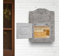 26 x 9,5 x 34 cm Buzón Soporte de pared de metal rústico, buzón de metal rústico, buzón vintage, antiguo buzón de pared para la recepción de correos, periódicos