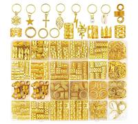260 Anillos Trenza De Pelo Rasta Metal,Accesorios Para Cabello Trenzas,PuñOs MetáLicos Para Cabello,Dreadlocks Metal Hair Bobinas Anillos,Pelo Colgantes Accesorios Peinado Para Mujeres Y NiñAs