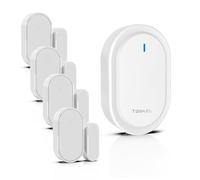 260 FT Range Doorbell Wireless Detector para puertas y Windows, 39 ringtones, 1 puerta alarma con 4 pares sensores de puerta, sistema de alarma de seguridad doméstica, tienda de seguridad, blanco