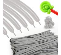 260 globos grises, 100 globos largos para construir arcos de globos, globo de látex delgado para modelar guirnaldas de animales y decoraciones de fiesta de cumpleaños de niños