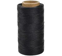 260 m Cordón Encerado, Costura de Mano Hilo, Cuerda de Piel Encerada para Manualidades DIY, Imitación Cordón de Cera Trenzado para Pulseras Bricolaje Artesanía Herramienta, 1 mm (Negro)