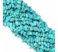 260 piezas de cuentas de cristal de turquesa azul natural de 5 mm a 8 mm, cuentas de gemas irregulares con agujeros para hacer pulseras, collares, pendientes, joyería, manualidades, 81 cm