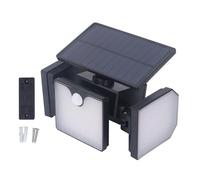 260lm 230 LED Luces Solares para Exteriores 3 Cabezales, IP65 Luz de Seguridad con Sensor de Movimiento a Prueba de Agua para Patio, Garaje, Entradas, Patio, Iluminación Gran