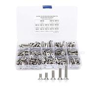 260Pcs Tornillos M4/M5/M6, Tornillo de Cabeza, Hexagonales y Planos, Acero Inoxidable 304