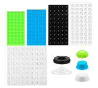 264 Puntos de Relieve para Personas con Discapacidad Visual, Adhesivos Silicona en Braille Varios Tamaños Ayudas para Baja Visión Puntos Táctiles (Blanco Lechoso, Negro, Verde, Transparente, Azul)