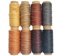 264 yardas 150d piel costura hilo encerado para piel Craft DIY, 1 mm de diámetro, 8 Cable de hilo de colores, cada uno de 33 yardas