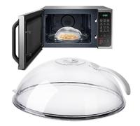 26cm Tapa De Microondas plásticos Con Asa, Tapa Antisalpicaduras Para Microondas, Accesorio Microondass Para Proteger platos De Comida， Resistente Al Calor Hasta 200 °C, Fácil De Limpiar