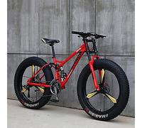 26Inch Mountain Bikes, Adult Fat Fat Tire Mountain Trail Bike, 27 Speed Bicycle, High-carbon Steel Frame Full Suscpenion Dual Disc Disc Brake, 4.0 pulgadas de celo Thick Mountain Snow Beach Bkes