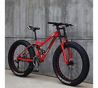26Inch Mountain Bikes, Adult Fat Fat Tire Mountain Trail Bike, 27 Speed Bicycle, High-carbon Steel Frame Full Suscpenion Dual Disc Disc Brake, 4.0 pulgadas de celo Thick Mountain Snow Beach Bkes