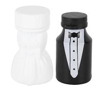 26PCS Wedding Bubble Bottles, Bride and Groom Shape Mini Wedding Bubbles Wedding Bubbles for Guests Anniversary Engagement Bridal Celebration Black and White