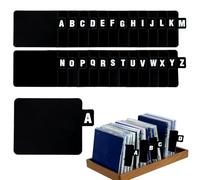 26pzs Separadores Discos Vinilo con Pestañas Alfabéticas, Organizador Discos Alfabeto A-Z Separadores Álbum Negros Reutilizables para Estante DVD CD LP Gabinete y Almacenamiento Colección
