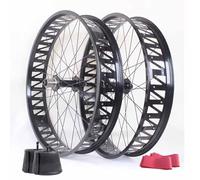 26x4.0''/4.9" Fat Bike Ruedas Delanteras Y Traseras 150 * 15mm/197 * 12mm Eje Pasante Juego De Ruedas con Freno De Disco para Bicicletas De Nieve/Playa, Casete De 8-12 Velocidades(Black)