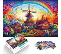 27.56" x 39.37" Rompecabezas para adultos 2000 piezas Ciudad de Molino de Viento para Regalos de Puzzle Regalos para Amigos y Familia