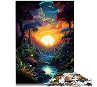 27.56" x 39.37" Rompecabezas para adultos, extraña puesta de sol colorida, juego familiar para y rompecabezas estimulante y juego familiar para los 14 años