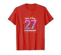 27 años de ser extraordinario Regalo de cumpleaños Camiseta, Hombre, Rojo, L