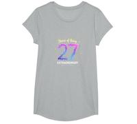 27 años de ser extraordinario Regalo de cumpleaños Camiseta, Niñas, Gris Jaspeado, XS