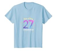 27 años de ser extraordinario Regalo de cumpleaños Camiseta, Niños, Azul Bebé, 4 años