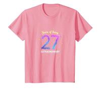27 años de ser extraordinario Regalo de cumpleaños Camiseta, Niños, Rosado, 2 años