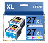 27 Cartuchos de Tinta XL para Epson 27XL Multipack 27 para Epson WF 3620 Workforce WF-3640DTWF WF-7710DWF WF-7720DTWF (2 Negro, 2 Cian, 2 Magenta, 2 Amarillo)
