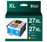27 Cartuchos de Tinta XL para Epson 27XL Multipack 27 para Epson WF 3620 Workforce WF-3640DTWF WF-7710DWF WF-7720DTWF (2 Negro, 2 Cian, 2 Magenta, 2 Amarillo)