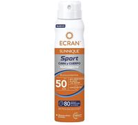 Ecran Sunnique Sport Bruma Protectora Rostro y Cuerpo SPF 50 - Muy Resistente al Agua y Sudor - Protección Invisible 2 en 1 - 75 ml