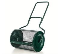 27" Esparcidor de compost de turba Cuidado del césped Esparcidor de estiércol Rodillo de metal con mango