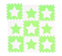 27 losas alfombra puzle bebés estrellas Suelo goma Colchoneta gateo blanco/verde
