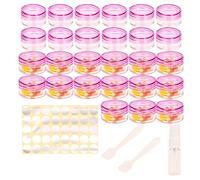 27 macetas de muestra, 5 ml con tapas, mini recipientes vacíos de crema, rosa pequeño con tarros de bálsamo labial de maquillaje, para crema facial de viaje, muestras, maceta vacía de cosméticos