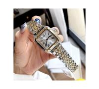 (27 mm Oro plata) Relojes de pulsera de marca para mujer y niña, 27 mm 31 mm, esfera cuadrada con números