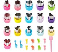 27 moldes para galletas de frutas y verduras, acero inoxidable, forma de animales, galletas, cortador de verduras, galletas, mango protector