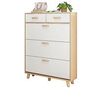 27 pares de zapateros independientes, con 3 puertas plegables, armario de zapatos moderno de madera para entrada, pasillo, dormitorio, con 2 cajones