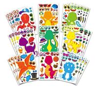 27 pcs pegatinas de dinosaurios, pegatinas infantiles, pegatinas de animales para manualidades, crea caras divertidas para niños, kit de pegatinas de dinosaurios para fiestas, premios escolares