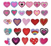 27 piezas de pegatinas de amor, pegatinas en forma de corazón, pegatinas de colores y pegatinas adhesivas, adecuadas para ropa, sombreros y camisetas.