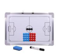 27 Piezas Tablero Táctico de Fútbol de Aleación de Aluminio | Anilla para Colgar, Imanes para Nevera, Borrador y Rotulador, Blanco, para Entrenadores Adultos