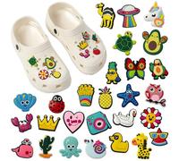 27 Pins para Crocs (No son Aleatorios) - Accesorios Resistentes y Ligeros - Pines que se Fijan Muy Bien, Rápidos de Poner y Quitar - Crea tu Diseño Único - Regalo Ideal para Niños y Adultos