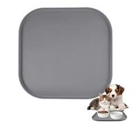 27 x 27 cm Alfombras para Comederos Perros Gatos, Tappetino Ciotole Gatto, Fácil de Limpiar, Alfombrilla Antideslizante Comedero Perro para Comederos de Agua o Comederos Automáticos, Gris