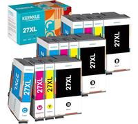 27 XL 27XL - Cartuchos de Impresora compatibles con Epson 27 27XL para Workforce WF3620 WF3640 WF7110 WF7210 WF7610 WF7620 WF7710 WF7715 WF7720 WF-3620 WF-3640 (12 Unidades)