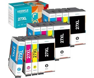 27 XL 27XL - Cartuchos de Impresora compatibles con Epson 27 27XL para Workforce WF3620 WF3640 WF7110 WF7210 WF7610 WF7620 WF7710 WF7715 WF7720 WF-3620 WF-3640 (12 Unidades)
