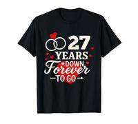 27 Years Down Forever to Go Camisa Romántico Aniversario Camiseta